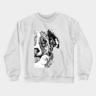 Black and White Half Faced Border Collie Crewneck Sweatshirt